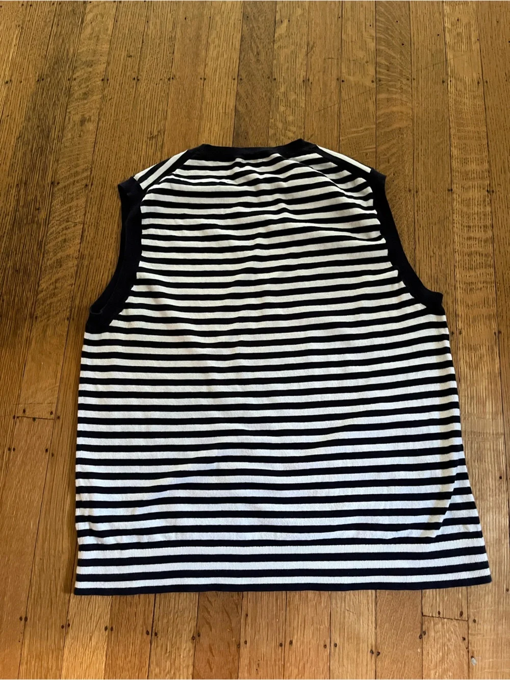J. Crew Navy and White Striped Sleeveless Knit Tank